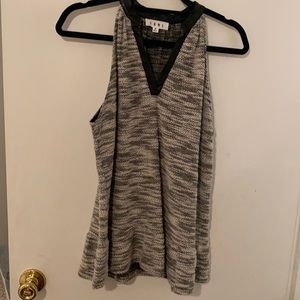 Leather embellished top!